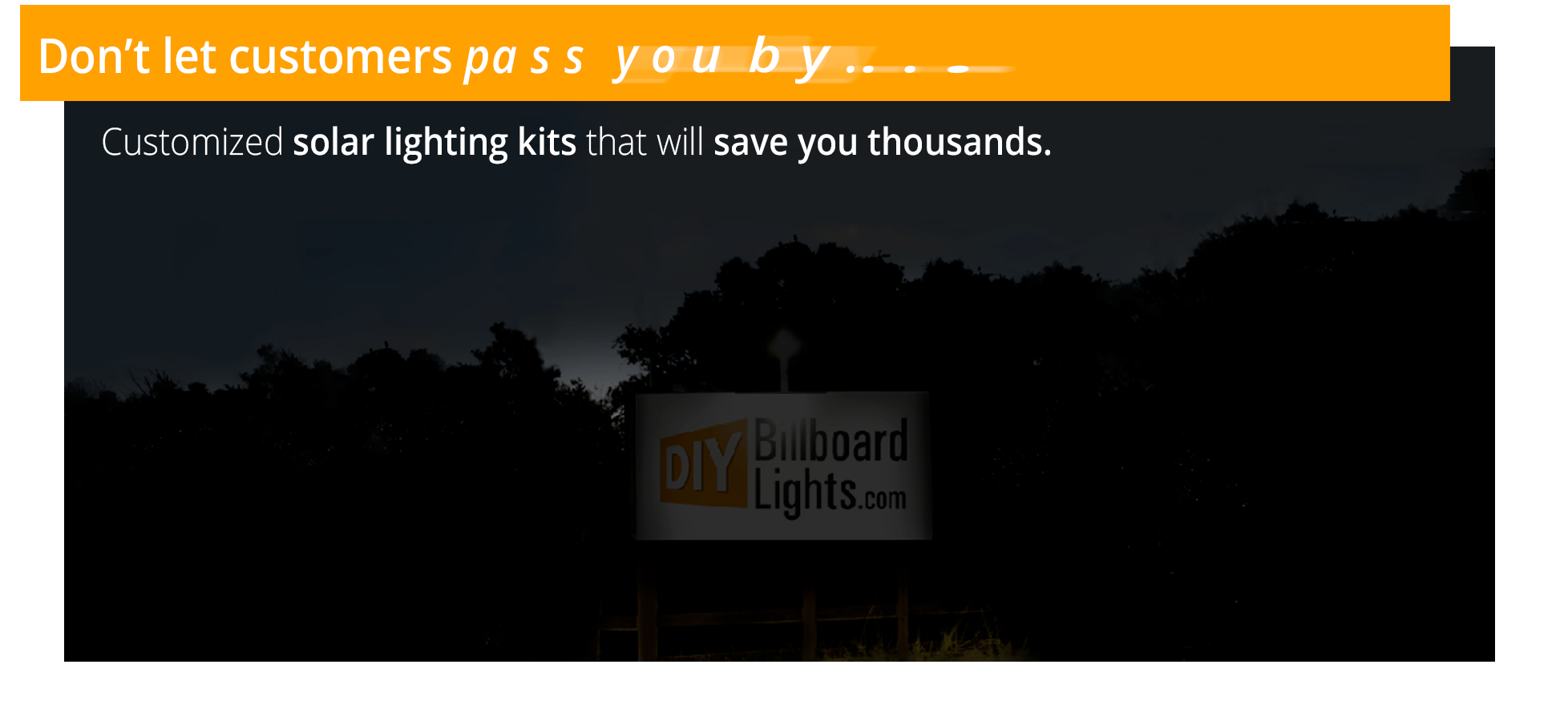 Custom DIY Billboard Lights Solar Powered Outdoor Lighting Custom DIY